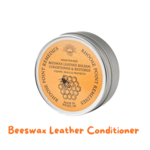 Beeswax Leather Conditioner Restorer & Polish - Hand Poured British Beeswax Balsam CLEANS SEALS and PROTECTS Handcrafted in Wales UK Rich Natural Leather Conditioner and Leather Restorer 3.50 Fl Oz