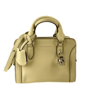 Alexander McQueen Women's Light Yellow Leather Skull Padlock Handbag