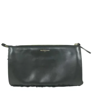 Balenciaga Black Leather Clutch Bag