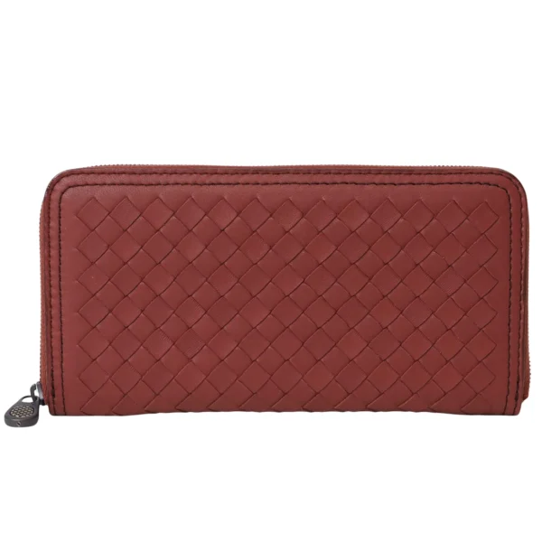 bottega-veneta-intrecciato-red-leather-wallet-pre-owned.