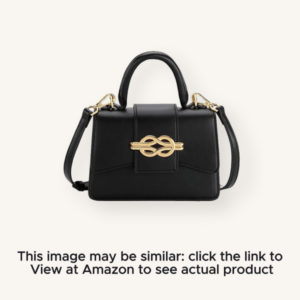 Milan Chiva Women's Mini Square Bag - Stylish and Versatile Crossbody with Gold-Toned Bow Hardware