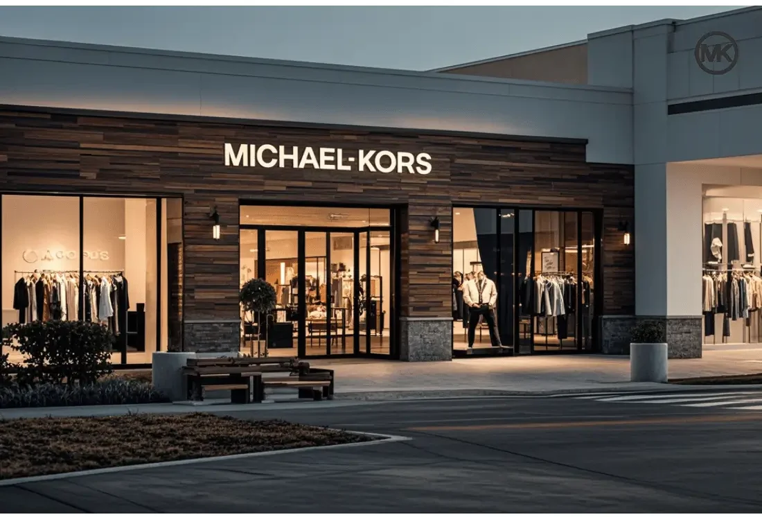 Michael Kors outlet store showcasing a wide range of stylish handbags, accessories, and apparel displayed in a modern and sophisticated retail setting