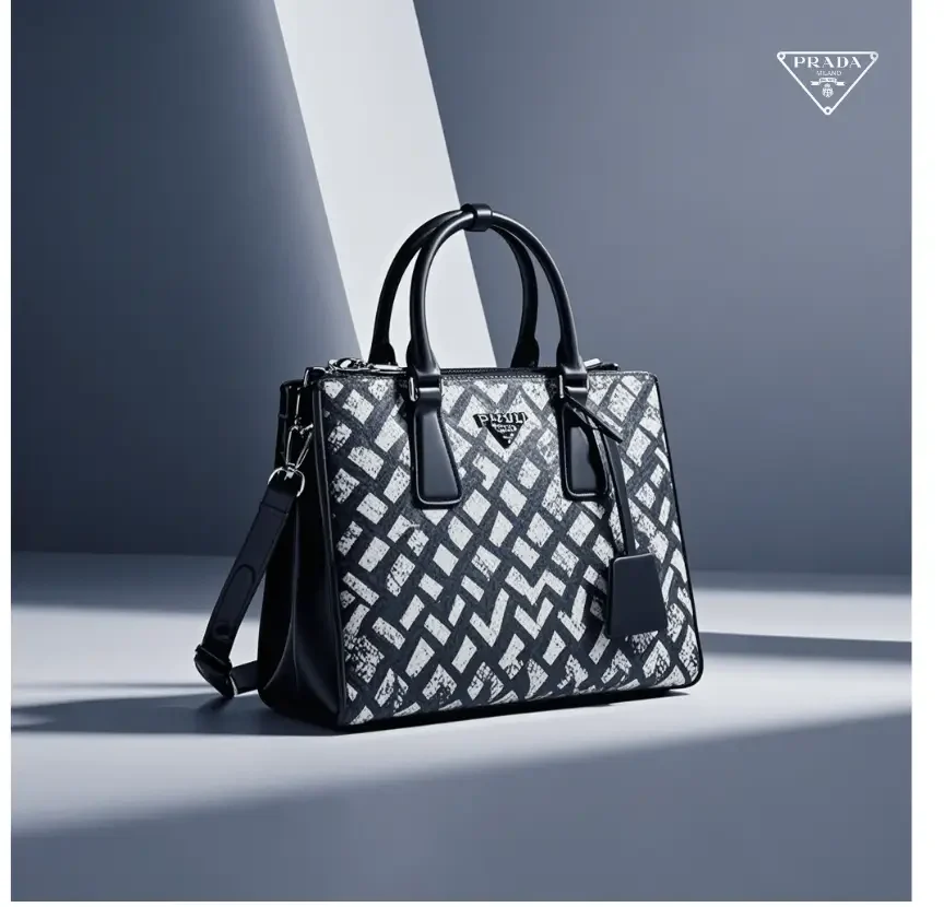 Prada handbag displaying sophisticated design and premium craftsmanship.