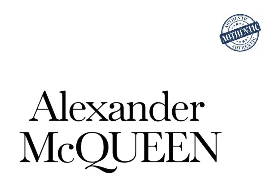 The Alexander McQueen logo, a symbol of daring fashion and luxury.