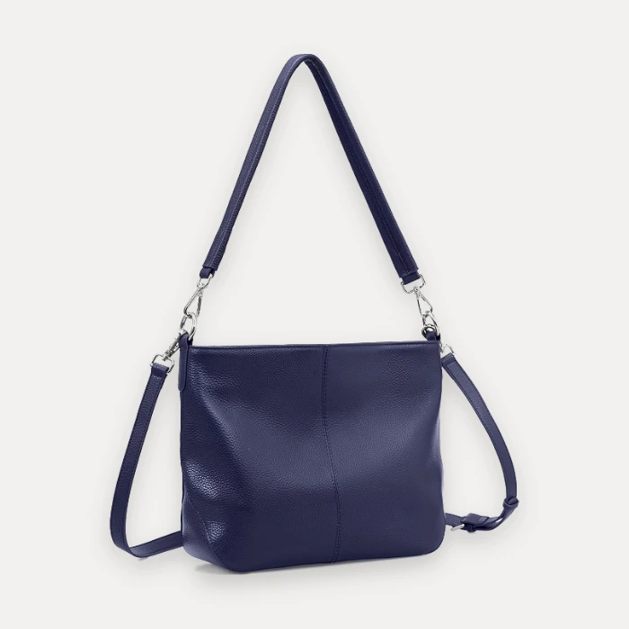 befen navy blue genuine leather hobo purse, similar style to Tignanello navy handbags
