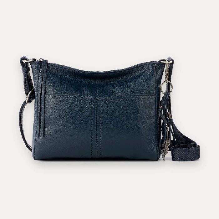 The Sak Alameda indigo blue leather crossbody purse, a similar style to Tignanello navy handbags