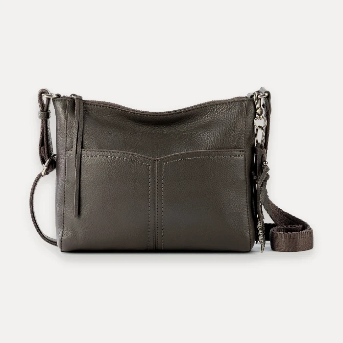 The Sak Alameda slate gray leather crossbody purse