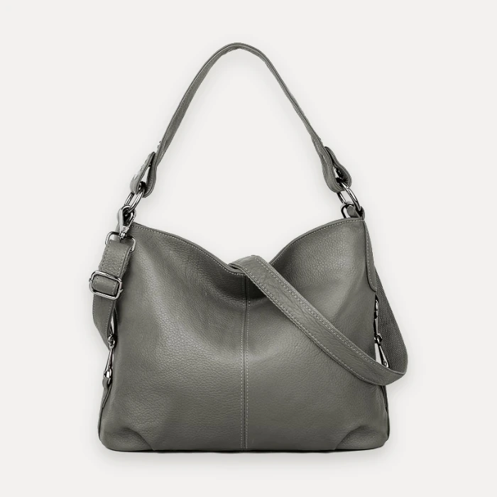 YALUXE gray leather shoulder hobo bag, similar style to Tignanello gray handbags