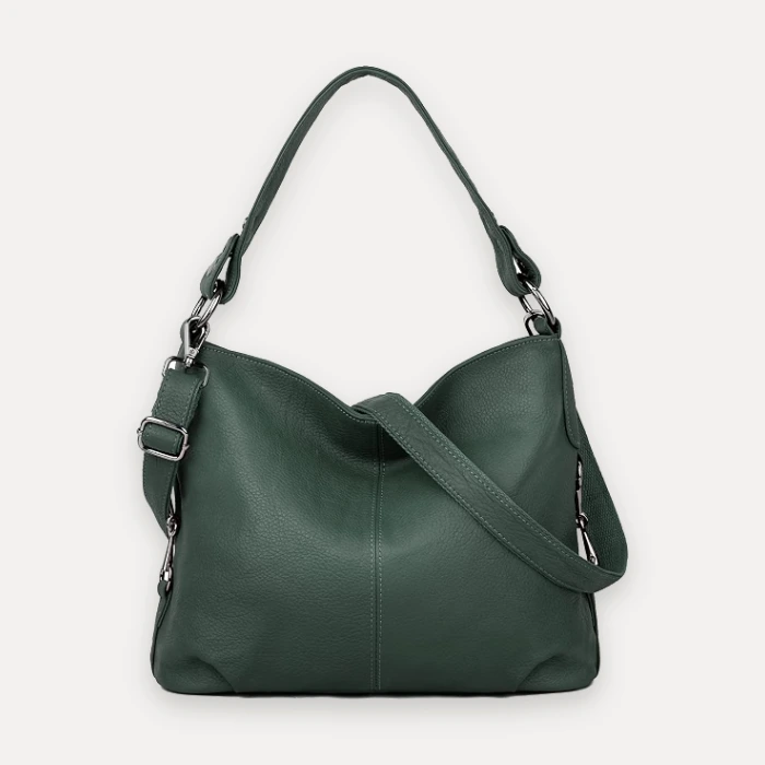YALUXE dark olive green leather hobo shoulder bag, similar style to Tignanello green handbags